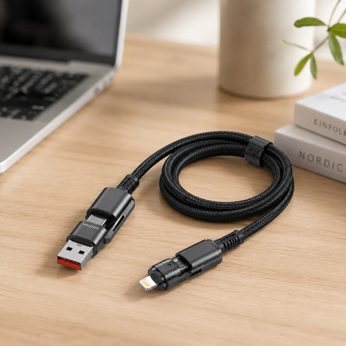 Кабель USB — Lightning 26X-197 1 м • Посилений зарядний кабель 26X-197 USB — Lightning для швидкого заряджання та передавання даних