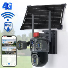 Камера відеоспостереження 4G на сонячній батареї Active Pixel G13 Pro • Вулична PTZ SIM-камера 4 МП з об’єктивом 2+1, поворотом 360°, двостороннім зв’язком і захистом IP66