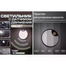 Круглий акумуляторний LED-світильник AND HA-183 з датчиком руху • Автономний настінний нічник з магнітним кріпленням для дому, коридору, шафи та сходів