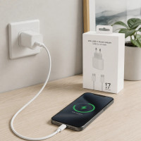 Мережевий зарядний пристрій 26X-199 35W USB-C білий • Адаптер швидкого заряджання 26X-199 з кабелем Type-C–Type-C 1 м для смартфонів і USB-C пристроїв
