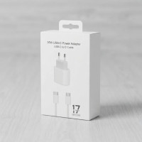 Мережевий зарядний пристрій 26X-199 35W USB-C білий • Адаптер швидкого заряджання 26X-199 з кабелем Type-C–Type-C 1 м для смартфонів і USB-C пристроїв