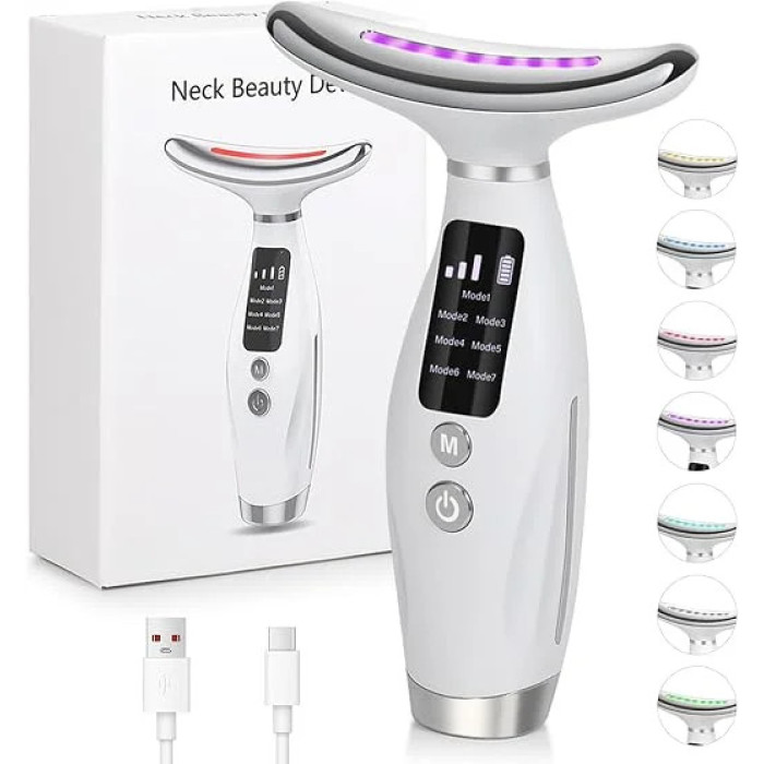 Мікрострумовий масажер Neck Beauty Device 26X-328 • Масажер для обличчя, шиї та тіла з мікрострумами для домашнього догляду за шкірою
