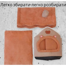 М’який будиночок для тварин MA687 40х35х38 см хакі • Лежанка-будиночок для котів, невеликих собак та домашніх улюбленців