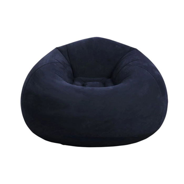 Надувне крісло-мішок Inflatable Sofa чорне • М’яке надувне крісло-пуф 110х110х85 см для дому, дачі, відпочинку та пікніка