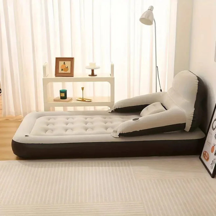 Надувний диван-матрас KING Size MA474 202×152×70 см з насосом • Двоспальний надувний матрац-диван ПВХ з підголівником, підсклянниками та подушками