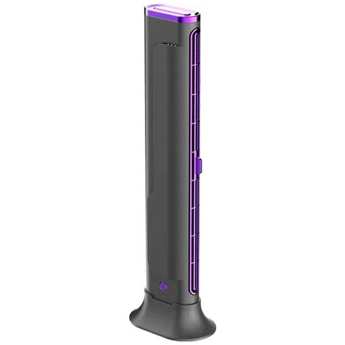 Настільний вентилятор F3 Tower Fan акумуляторний • Портативний баштовий вентилятор F3 Tower Fan із 3 швидкостями, автоповоротом та USB-заряджанням