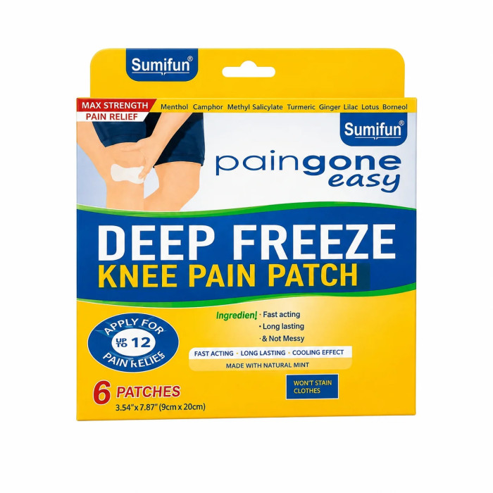 Охолоджувальний пластир для колін Royal Prestige Paingone Easy Deep Freeze 6 шт • Пластир для суглобів Royal Prestige Paingone Easy Knee Pain Patch з ментолом і камфорою