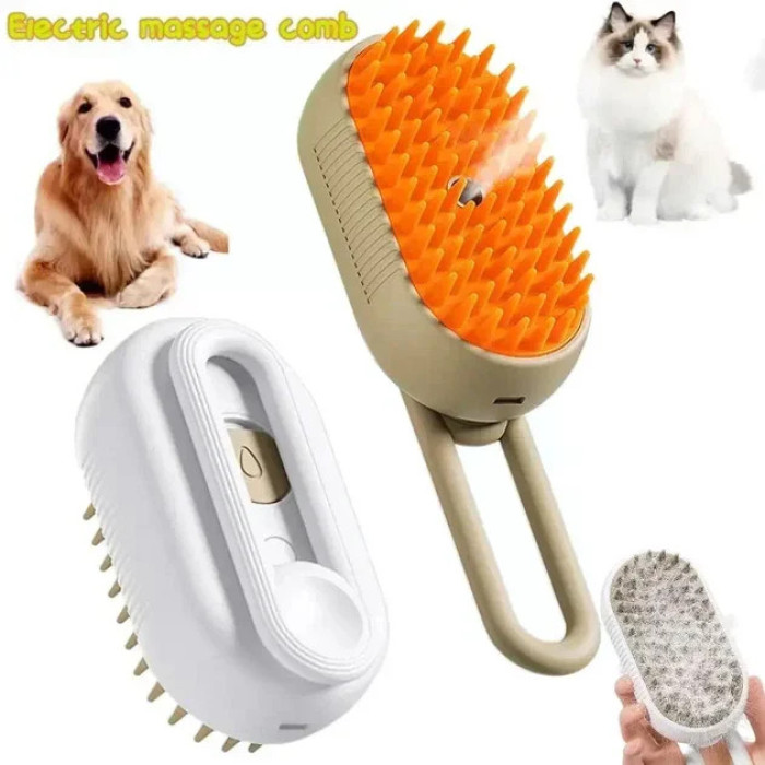 Парова щітка XL-889 для котів і собак • Щітка-гребінець Steamy Brush Pet massage comb XL-889 з розпилювачем і масажними зубцями для вичісування шерсті