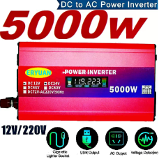 Перетворювач напруги 5000W 12V/24V у 220V з LCD-дисплеєм і підтримкою сонячної панелі • Інвертор для дому, авто, дачі та резервного живлення