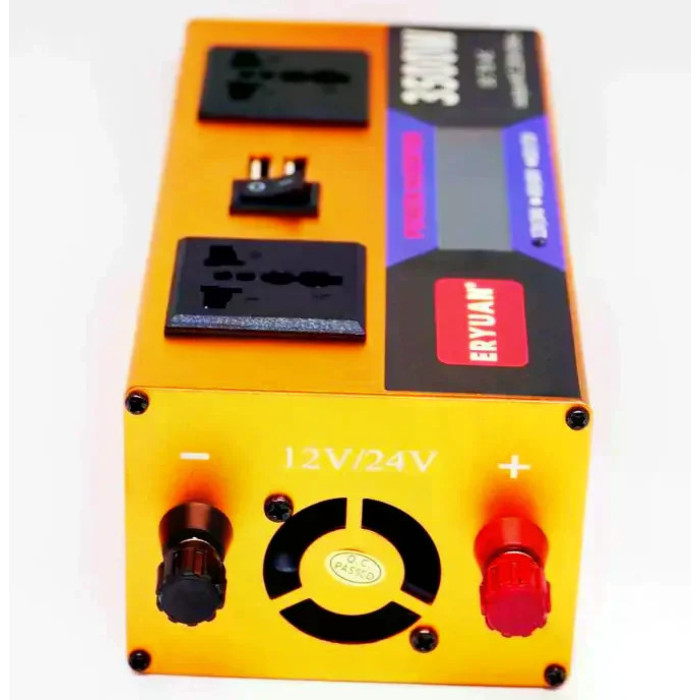 Перетворювач напруги LCD SMART 3500W 12V/24V у 220V • Автомобільний інвертор для акумулятора, дому, авто та резервного живлення
