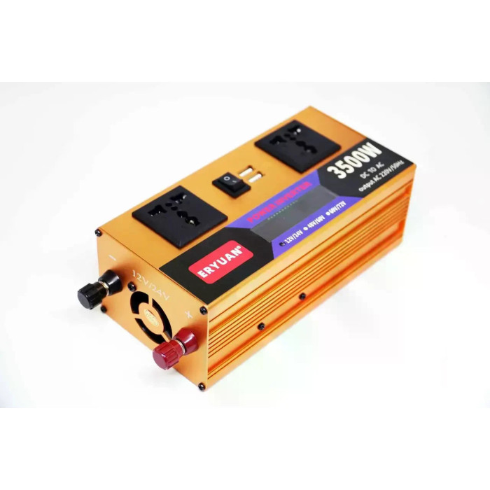 Перетворювач напруги LCD SMART 3500W 12V/24V у 220V • Автомобільний інвертор для акумулятора, дому, авто та резервного живлення