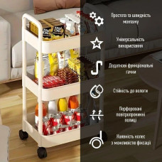 Полиця-етажерка 64206 • Універсальна багаторівнева система зберігання 36×23,5×89 см для дому та офісу
