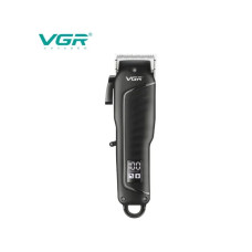 Професійна машинка для стрижки VGR V-683 для волосся та бороди • Акумуляторний тример з LED-дисплеєм, USB-зарядкою та насадками 3/6/9/12 мм