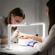 Професійна настільна LED-лампа F-800E 40W біла • Прямокутна лампа для манікюру, робочого столу, салону краси та косметолога 3500Lm