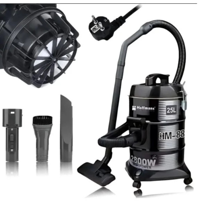 Пилосос Hoffmans HM-8806 25 л • Господарський пилосос 2800 Вт із функцією видування та мийним HEPA-фільтром