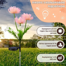 Садовий ліхтар на сонячній батареї Лікоріс Потрійний, Декоративний LED-світильник для клумби, саду, двору