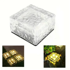 Садовий світильник Ice Cube теплий білий 10×6×10 см • Вуличний LED-ліхтар на сонячній батареї для саду, доріжок і ландшафтного підсвічування