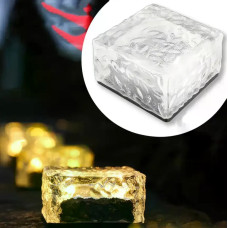 Садовий світильник Ice Cube теплий білий 10×6×10 см • Вуличний LED-ліхтар на сонячній батареї для саду, доріжок і ландшафтного підсвічування