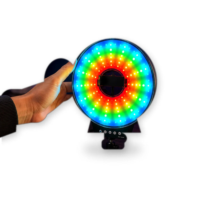 Світлодіодна LED лампа MJ-321 кільцева RGB 35 см з USB підключенням • Кільцева лампа MJ-321 для фото, відео, селфі, стримів, TikTok і зйомки контенту