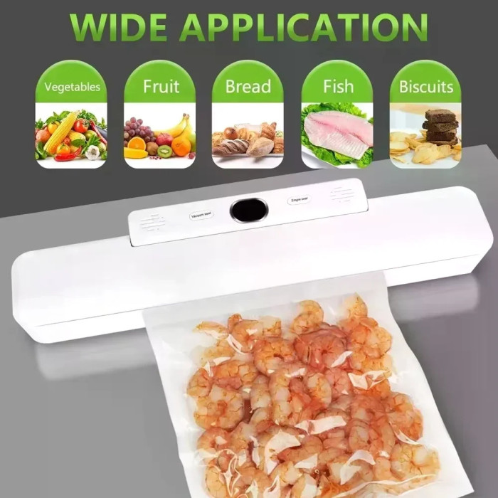 Вакууматор Vacuum Fresh TV-SH-09 • Вакуумний пакувальник для продуктів із запаюванням пакетів для кухні, зберігання та заморожування