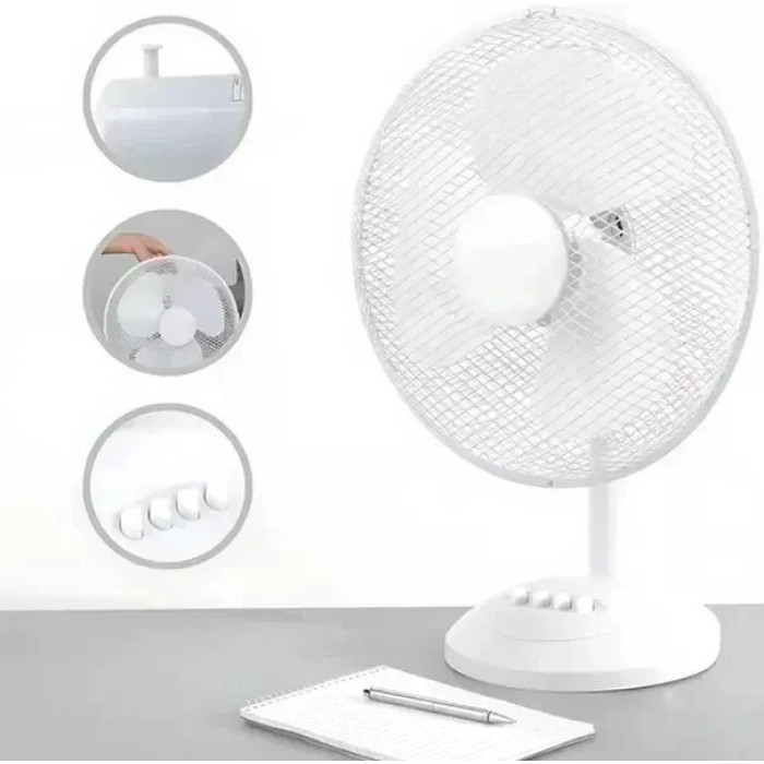 Вентилятор підлоговий DOMOTEC MS-1625 White • Побутовий вентилятор для дому, офісу та кімнати • Потужний вентилятор для охолодження і циркуляції повітря