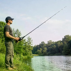 Вудка AND5979 133 см з котушкою • Складна рибальська вудка Fishing Rod 133 см для аматорської риболовлі, поїздок і відпочинку