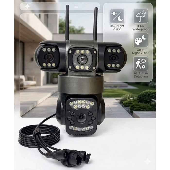 Вулична поворотна камера 4G Smart Camera SO-14 • Камера відеоспостереження з SIM-карткою для дому, дачі та бізнесу • Розумна IP камера для зовнішнього спостереження та віддаленого контролю