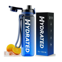 Brave Hydrated Water Bottle - 1000ml Tritan Blue Gray