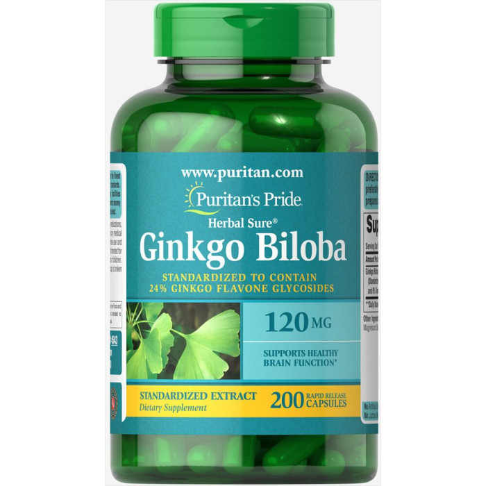 Puritans Pride Ginkgo Biloba Standardized Extract 120mg - 200caps