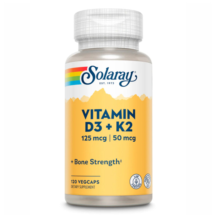 Solaray Vitamin D-3 & K-2 - 120 vcaps