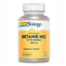 Solaray High Potency Betain HCl with Pepsin 650mg - 100 vcaps