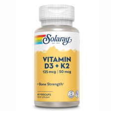 Solaray Vitamin D-3 & K-2 - 60 vcaps