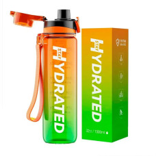 Brave Hydrated Water Bottle - 1000ml Tritan Green Orange