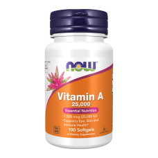 Now Foods A 25,000 IU - 100 sgels (До 03.27)