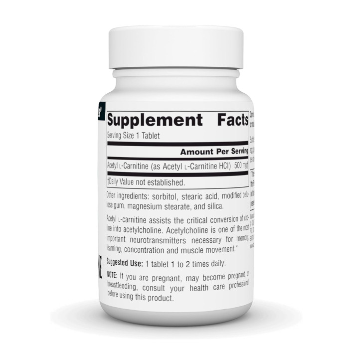 Source Naturals Acetyl L-Carnitine 500 mg - 30 tabs