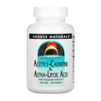 Source Naturals Acetyl L-Carnitine & Alpha-Lipoic Acid 650mg - 60 tabs