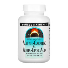 Source Naturals Acetyl L-Carnitine & Alpha-Lipoic Acid 650mg - 60 tabs