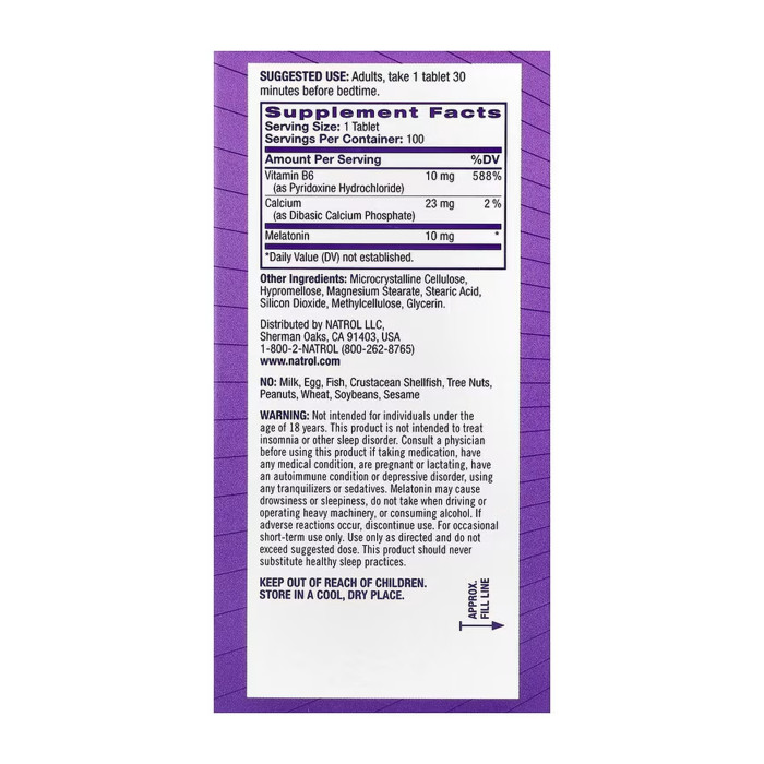 NATROL Advanced Sleep Melatonin 10mg - 100 tabs