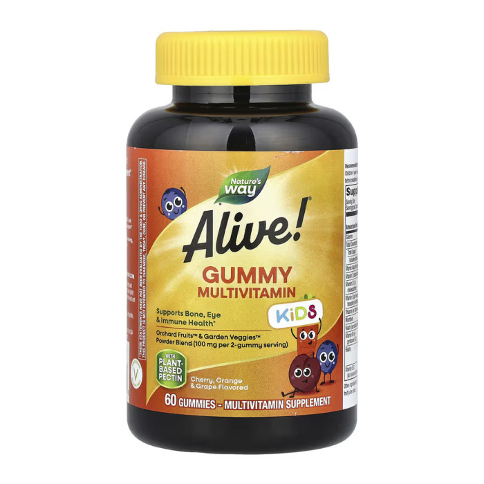 Nature's Way Alive! Children's Gummy Multivitamin, Gluten Free, Made with Pectin - 60 gummies