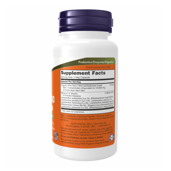 Now Foods Aloe Vera 10000 & Probiotics - 60 vcaps (Без етикетки)