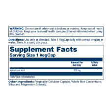 Solaray Alpha Lipoic Acid 250mg - 60 vcaps