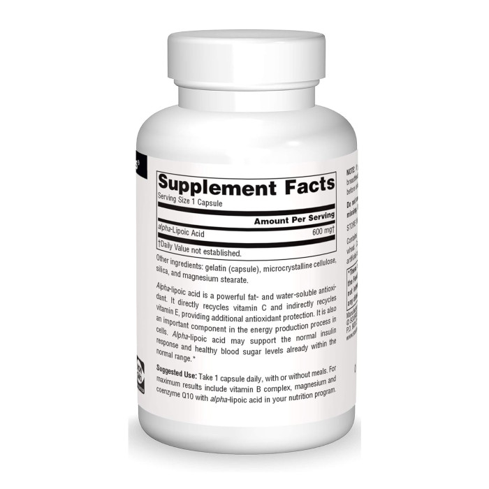 Source Naturals Alpha Lipoic Acid 600mg - 30 caps