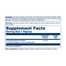 Solaray Ashwaganda Root Extract 470mg - 60vcaps