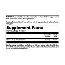 KAL B-12 Methylcobalamin 1000 mcg - 90 tabs Raspberry