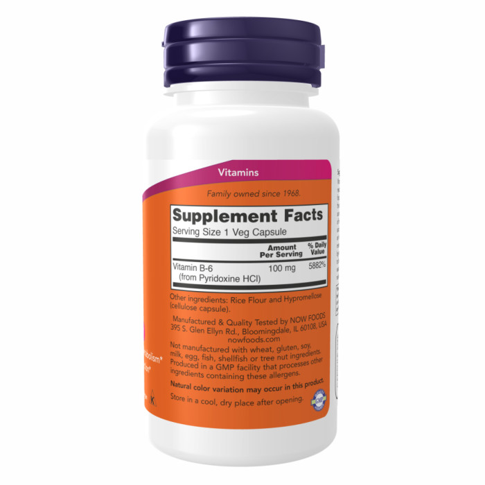 Now Foods B-6 100mg - 250 vcaps