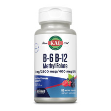 KAL B6 B12 Methyl Folate - 60 tabs Mixed Berry