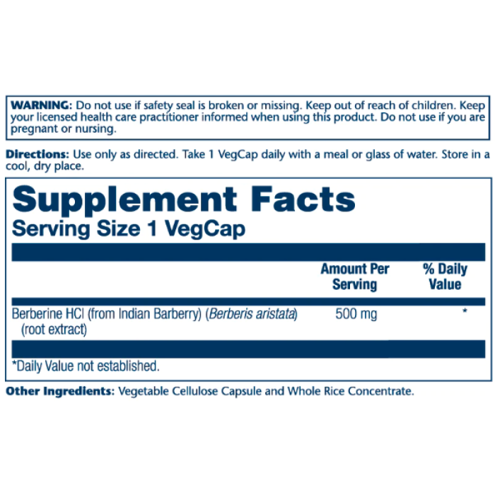Solaray Berberine from Indian Barberry 500mg - 60 vcaps