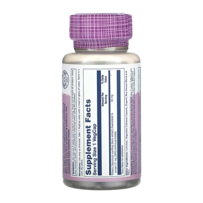 Solaray Bilberry Berry Extract 60mg - 60 vcaps