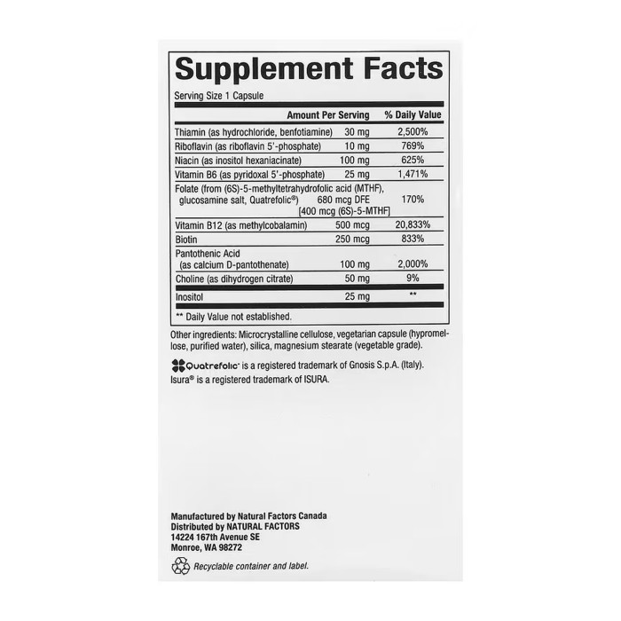 Natural Factors BioCoenzymated Active B Complex - 60 caps