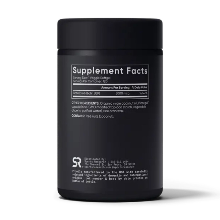 Sport Research Biotin 5000mcg - 120 veg softgels